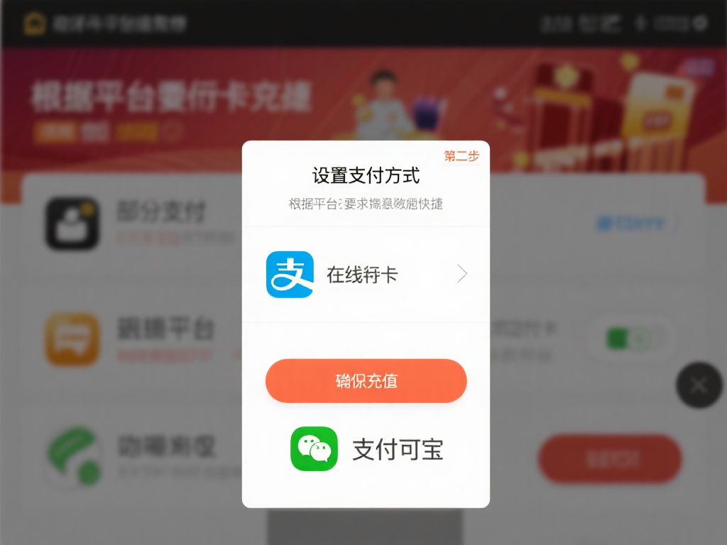 第三步：设置支付方式。根据平台要求绑定银行卡或在线